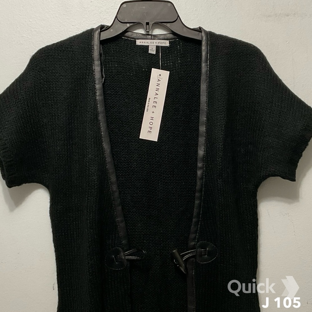 NWT Annalee + Hope Black Cardigan w/ Button Buckle